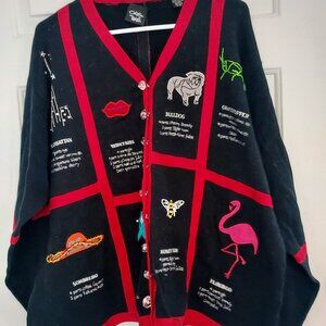 RARE EUC Christina Rotelli COCKTAILS Cardigan Sweater Embellished Beaded…